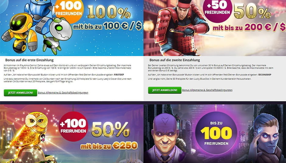 Eine Übersicht der regelmäßígen Bonus Aktionen im Playamo Casino