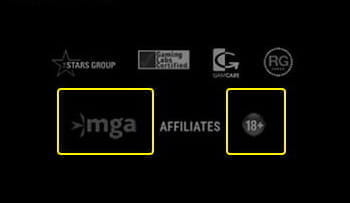 Die Logos der Unternehmen die für dich Sicherheit bei Pokerstars Vegas garantieren, wie GamCare, GLI oder die MGA.
