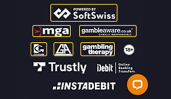 Der Footer im Praise Casino mit Logos und Zertifikaten.