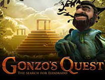 Das Bild zeigt das Logo des Slots Gonzo’s Quest.