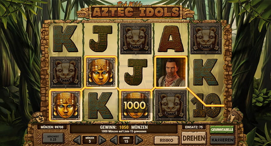 Ein Gewinn beim Aztec Idols Slot vom Software Hersteller Play'n GO. 