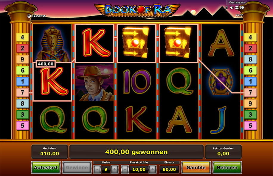 Ein hoher Gewinn beim Book of Ra Online Spielautomat von Novoline