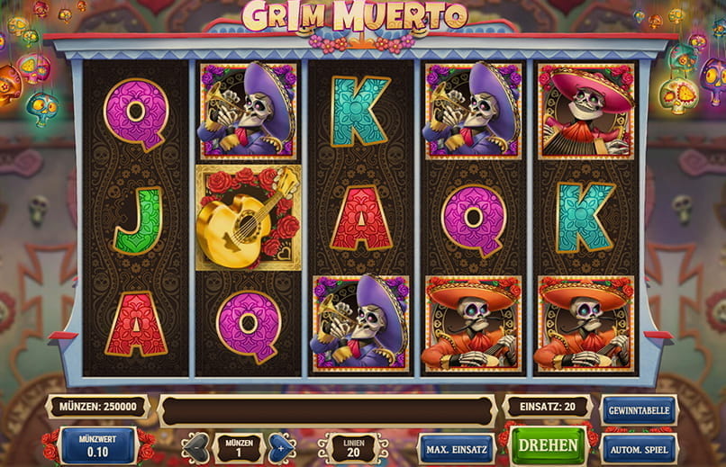 Der Ablauf des Slots Grim Muerto vom Software Entwickler Play'n GO.