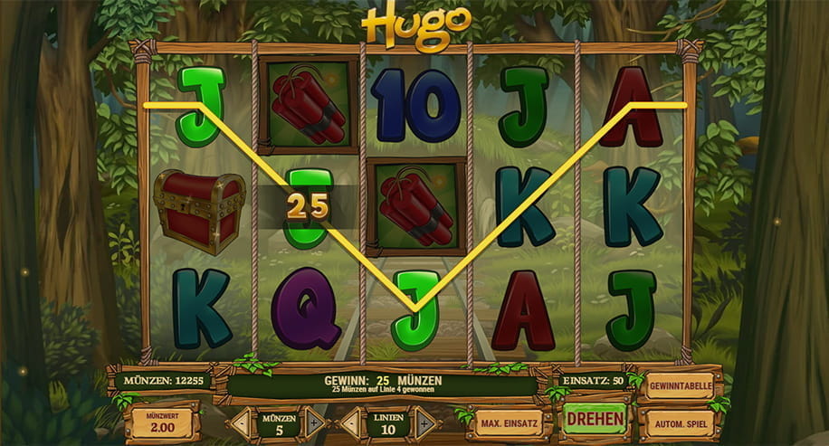 Ein Gewinn beim Spielautomaten Hugo vom Software Entwickler Play'n GO.
