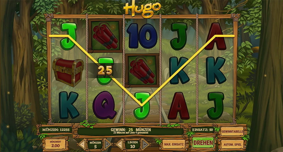 Ein Gewinn beim Spielautomaten Hugo vom Software Entwickler Play'n GO.