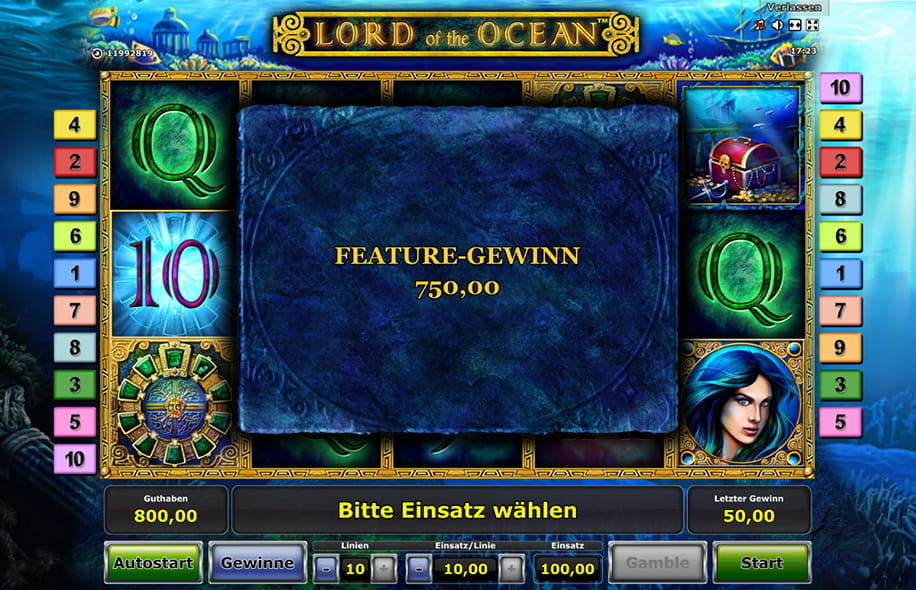 Beispielbild für einen hohen Gewinn am Lord of the Ocean Slot