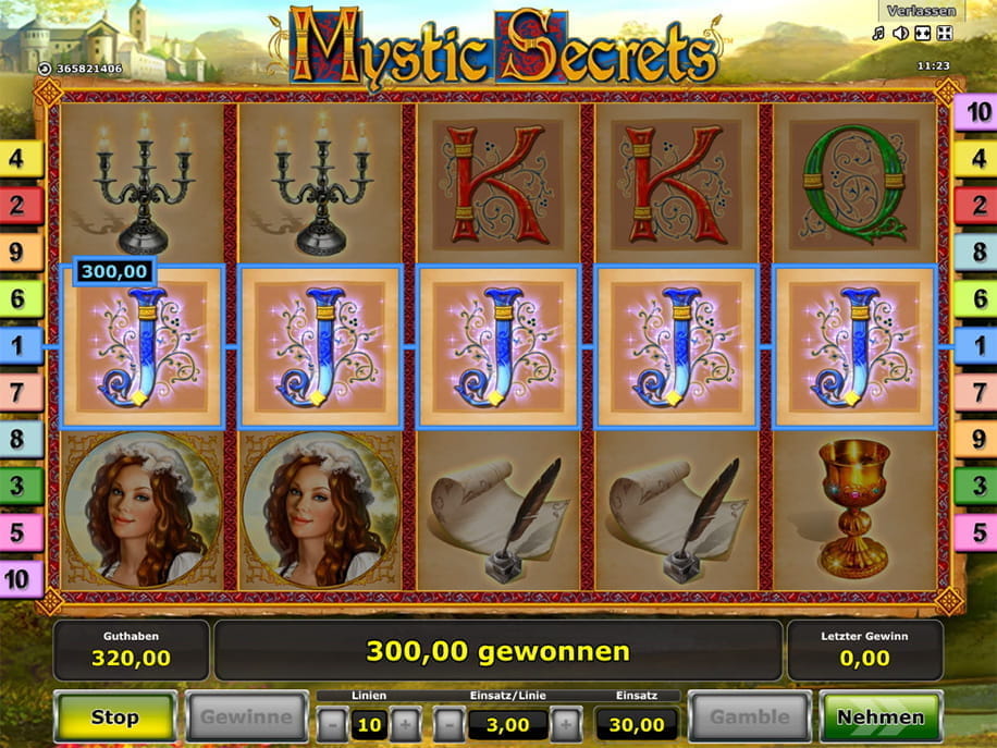 Einer der höheren Gewinne am Mystic Secret Slot stellvertretend für die vielen attraktiven Auszahlungen