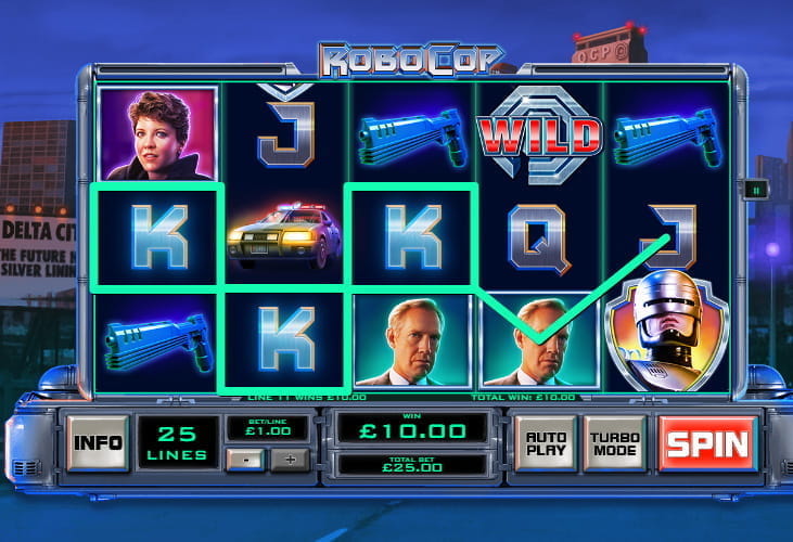 Hier könnt ihr den Robocop Spielautomat von Playtech gratis ausprobieren