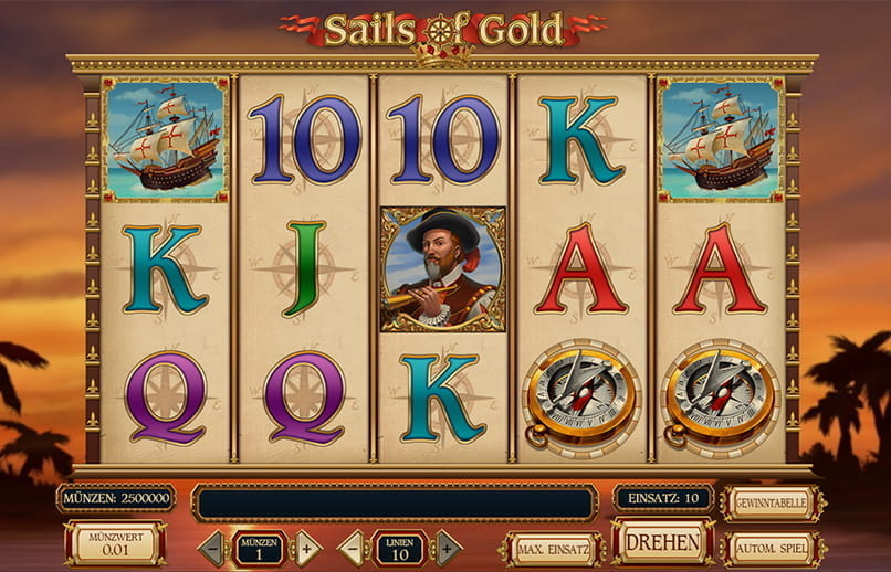 Der Spielablauf des Slots Sails of Gold.