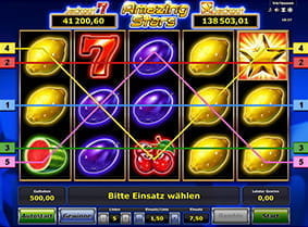 Die Gewinnlinien des Amazing Stars Online Slots