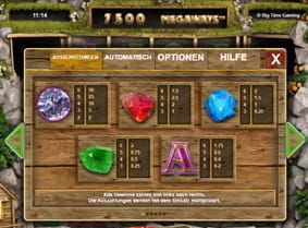 Zu sehen ist die Tabelle, die angibt, wie die Gewinnsymbole bei Bonanza gewertet werden
