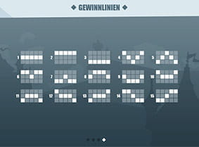 Alle 15 Gewinnlinien des Castle Builder Spielautomaten auf einem Blick