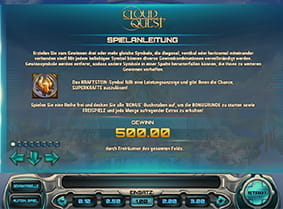 Die Spielanleitung des Cloud Quest Slot