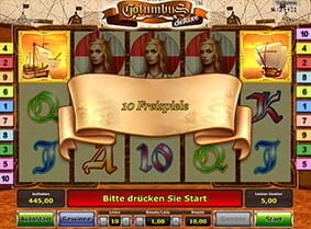 10 Freispiele beim Columbus Deluxe Online Automatenspiel