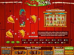 Die Freispielfunktion des Slots Crazy Cows.