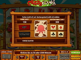 Die Risikofunktion des Spielautomaten Crazy Cows.
