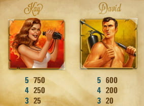 Die vier regulären Symbole mit den höchsten Gewinnen beim Spielautomaten Creature from the black Lagoon.