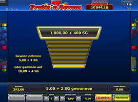 Das Novoline Risikospiel beim Fruits 'n Sevens Spielautomaten