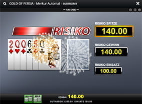 Das Merkur Risikospiel beim Gold of Persia Online Slot