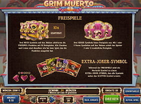 Die Freispiele des Grim Muerto Slots vom Hersteller PLay'n GO.
