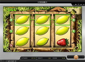 Drei Zitronen Symbole auf einer Gewinnlinie beim Honey Bee online spielen