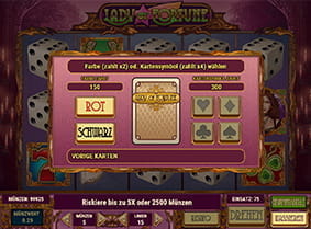 Das Risikospiel beim Lady of Fortune Slot vom Hersteller Play'n GO.