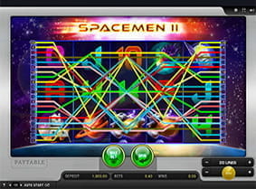 Alle Gewinnlinien des Spacemen 2 Spielautomats auf einen Blick