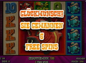 Hier hat man in einem Dreh 6 Freispiele gewonnen