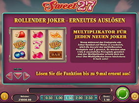 Der Multiplikator beim Slot Sweet 27 vom Entwickler Play'n GO