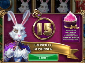 Eine der Bonusfunktionen, die man beim Slot White Rabbit auslösen kann.