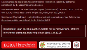 SlotClub Footer mit Infos zu Sicherheit und Lizenzen