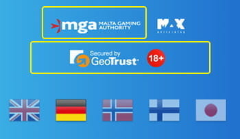 Der Footer der Seite mit den Sicherheitsinformationen.