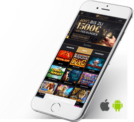Die mobile Split Aces Casino Webseite auf einem Smartphone Display.