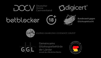 StarGames Footer mit Infos zu Sicherheit und Lizenzen