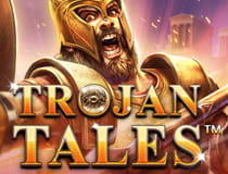 Das Logo des Trojan Tales Spielautomaten.