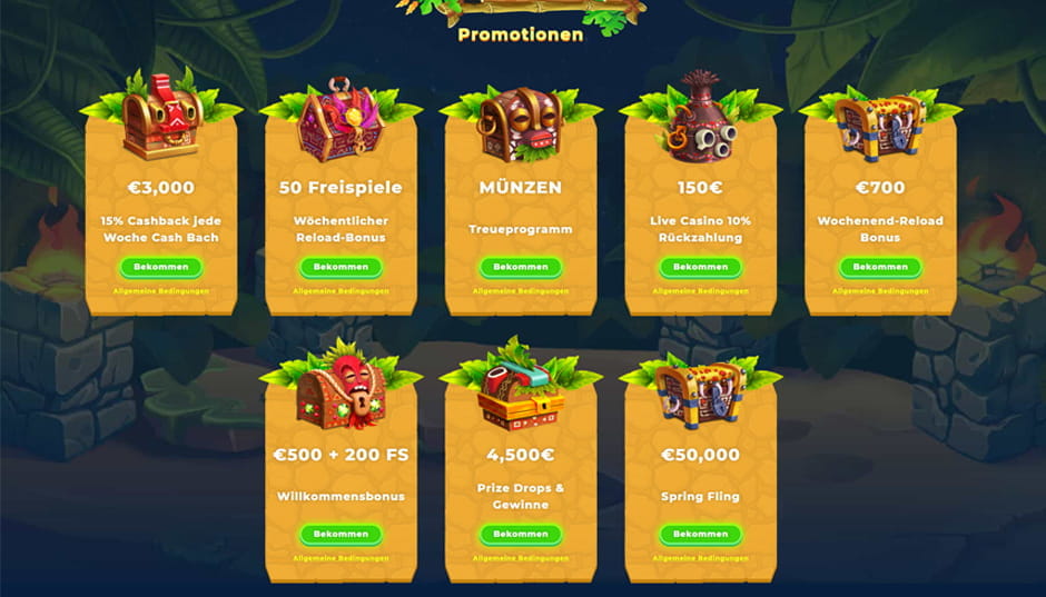 Die Bonusangebote im Wazamba Casino.