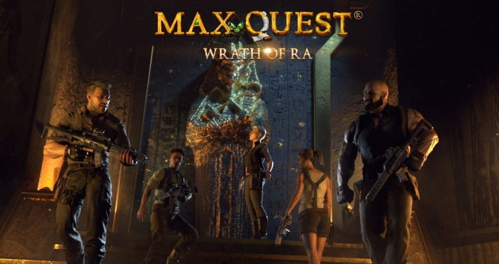 Das Titelbild des Video Slots Max Quest - Wrath of Ra.