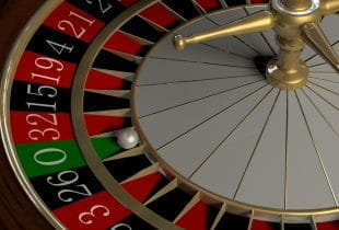 Ein Roulette Tisch.