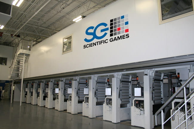 Eine Manufaktur für Lottoscheine des US-Unternehmens Scientific Games Corporation.