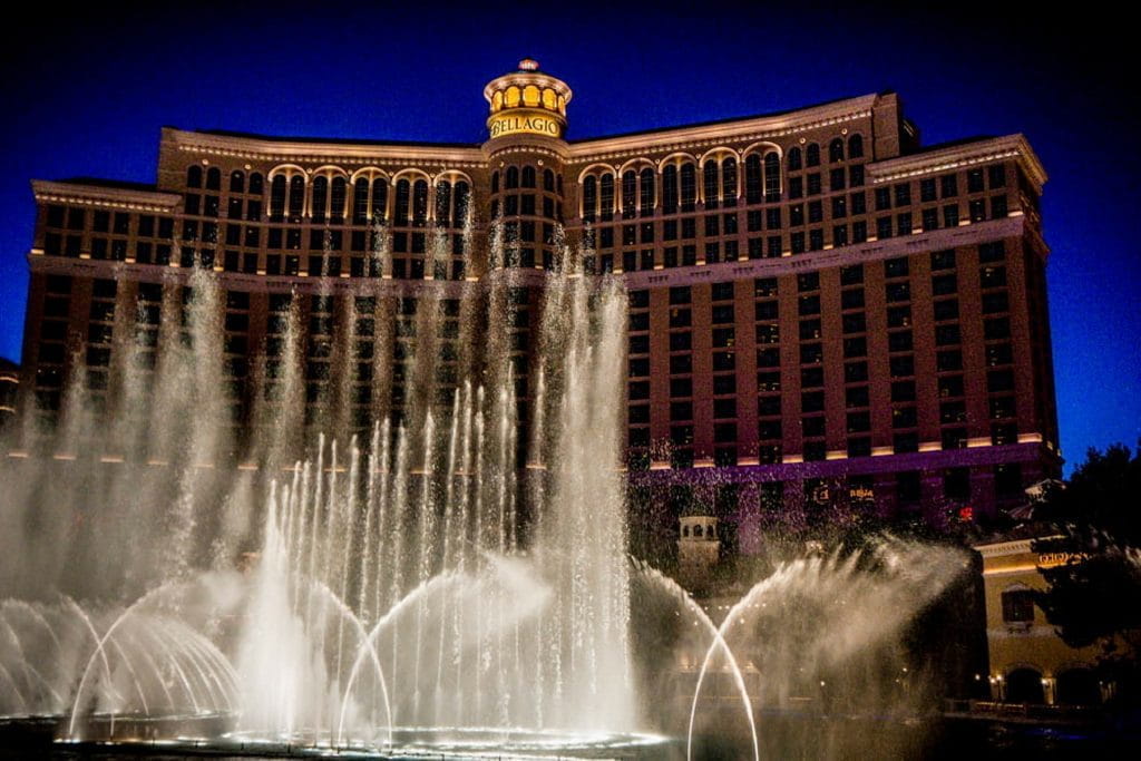 Das Bellagio Casino bei Nacht.