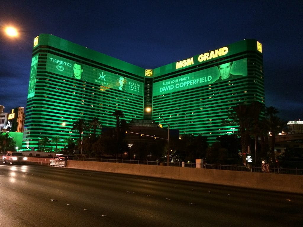 MGM Grand in Las Vegas bei Nacht.