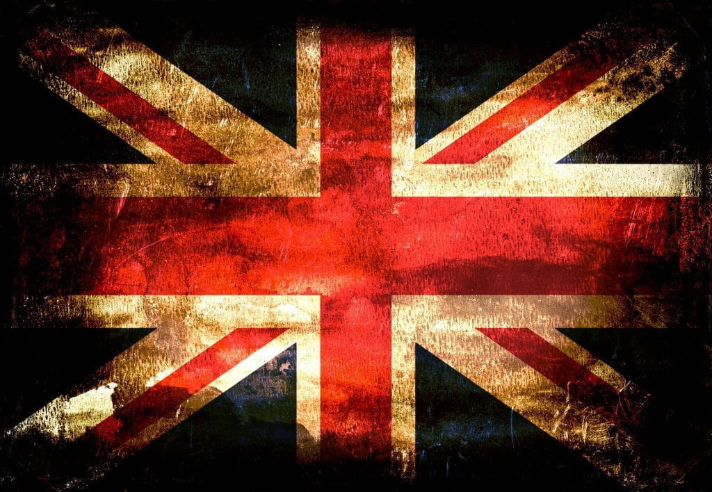Dunkle Flagge des Vereinigten Königreichs.