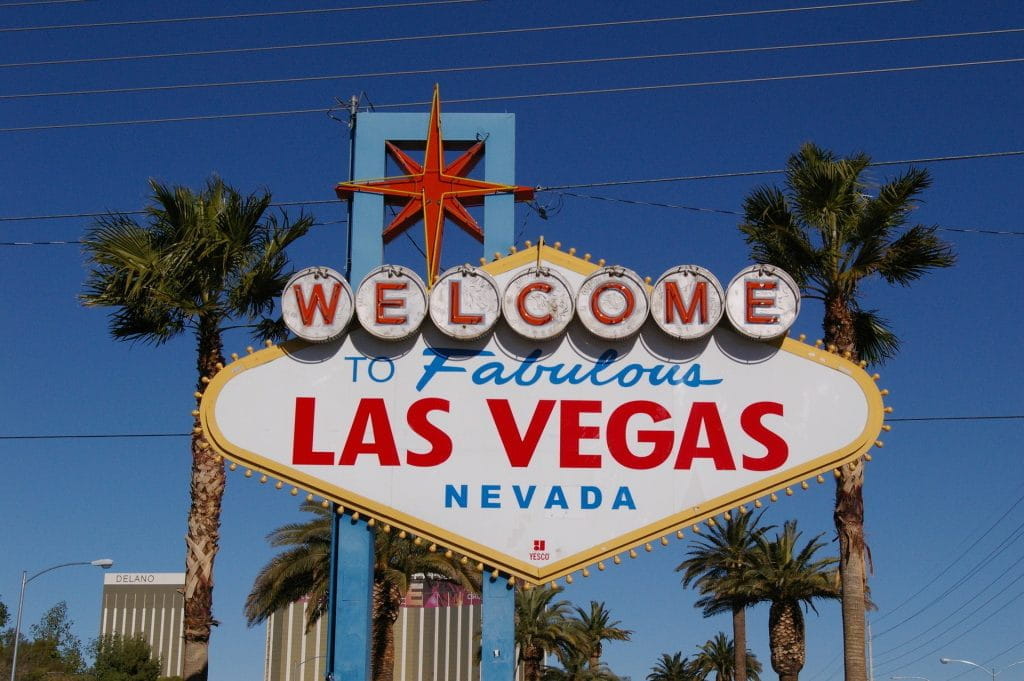 Das berühmte Eingangsschild in Las Vegas.