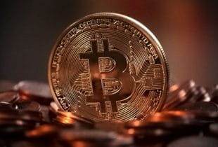 Eine Bitcoin-Münze.