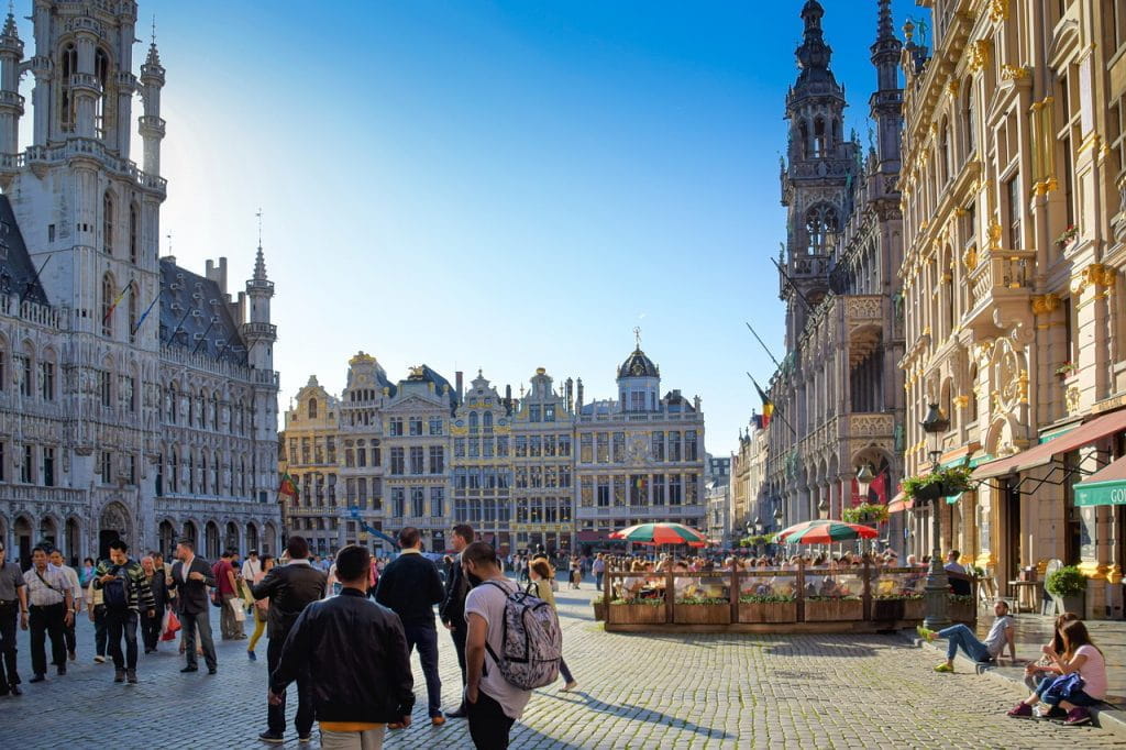 Ein öffentlicher Platz in Belgiens Hauptstadt Brüssel.