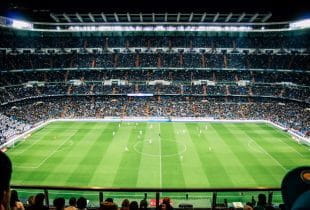 Ein Fußballspiel im Estadio Bernabéu in Madrid.