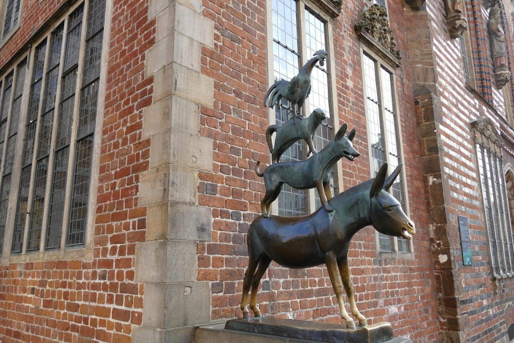 Bremer Stadtmusikanten als Statue.