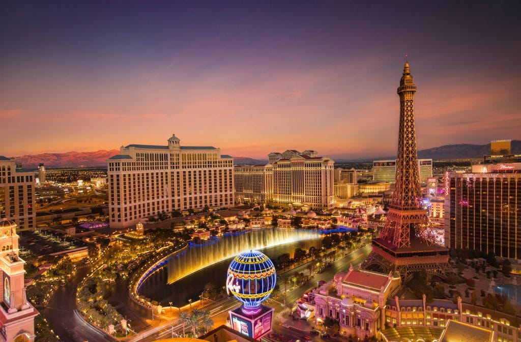 Hell leuchtender Las Vegas Strip.