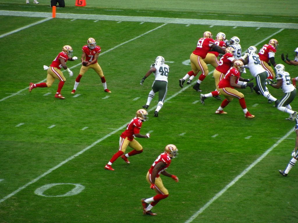 Pertandingan NFL antara San Francisco 49ers dan New York Jets.
