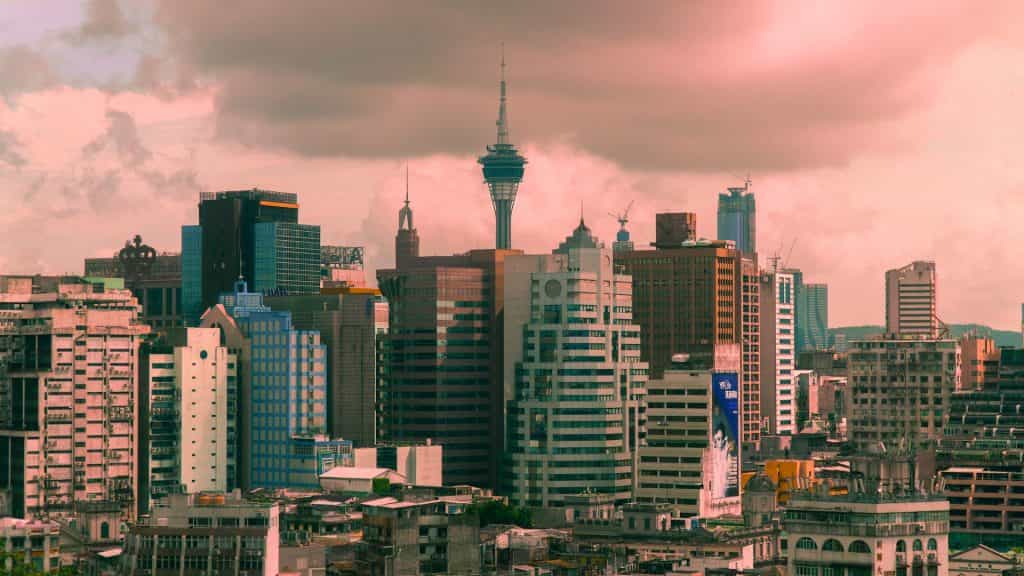 Die Skyline von Macau.
